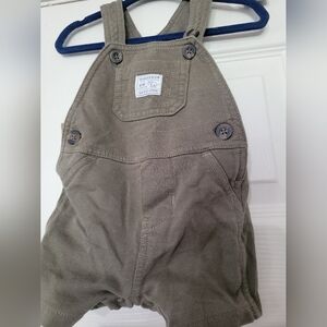 CARTER'S Baby Boys Olive Green Dinosaur Short Alls Snap Closure 6M